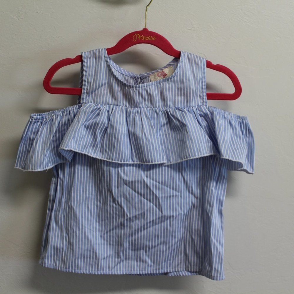 GB girls striped cold shoulder top size small